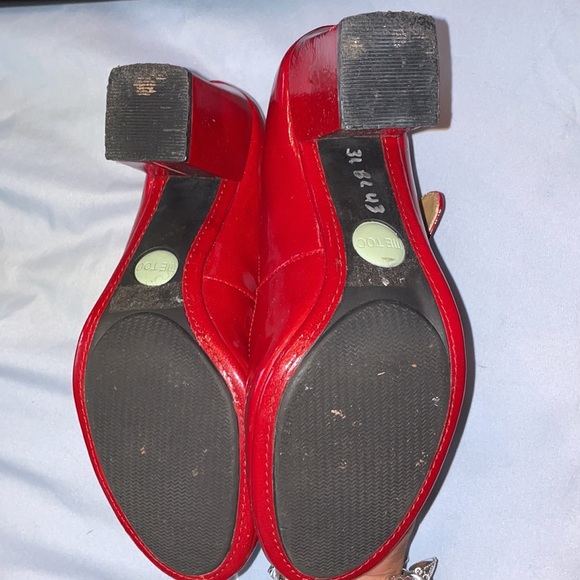 Me too patent leather cherry red Mary Jane heels wizard of oz cosplay anime prep - Picture 4 of 5